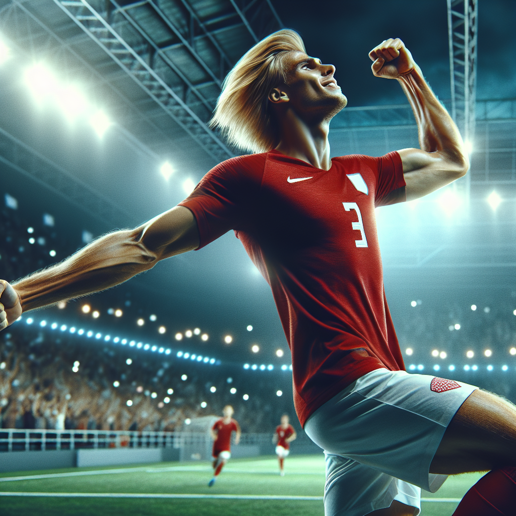Erling Haaland celebrating a goal in the Champions League