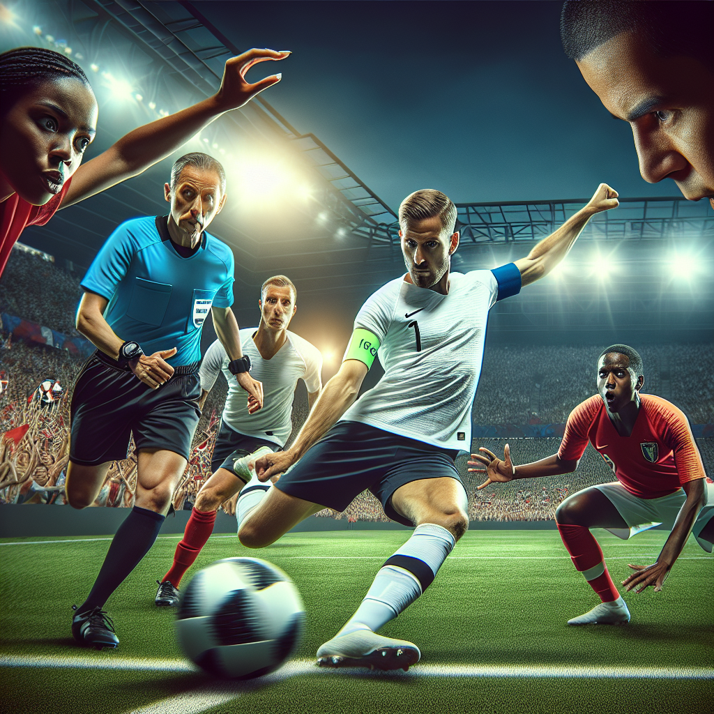 Football match during knockout stage