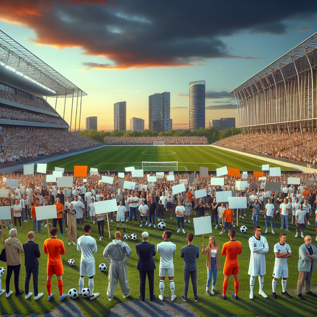 Fans Protesting at a Sports Event