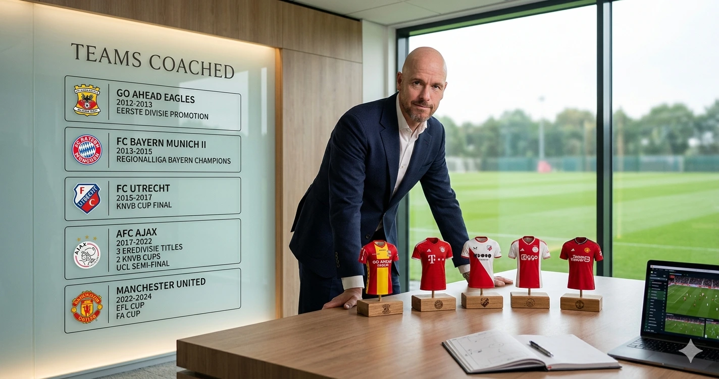 trainer Ten Hag bij